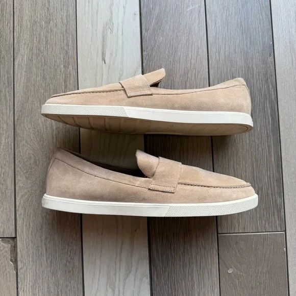 Vince Tan Suede Loafers Slip-On Style - Picture 6 of 9